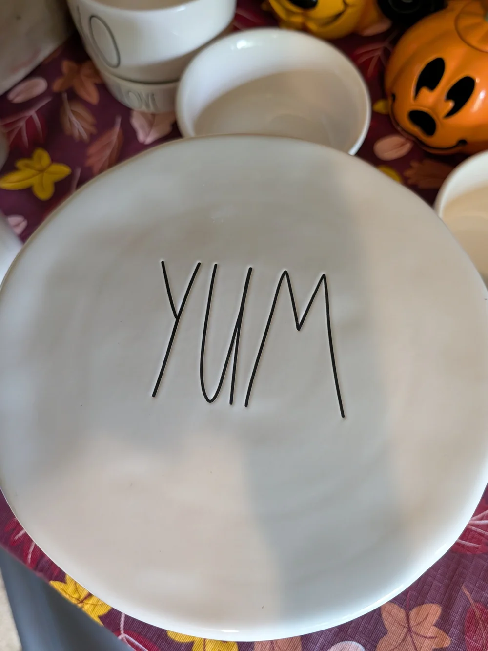 Rae Dunn White Ceramic 'YUM' Cake Stand - Home Dining